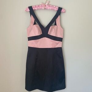 Bebe Elegant Black and Pink mini dress